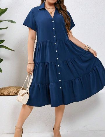 Rochie medie SHEIN CURVE, bleumarin