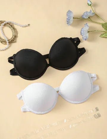 Set sutiene 2 bucati SHEIN, alb/negru