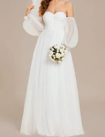 Rochie lunga Ever-Pretty, alb
