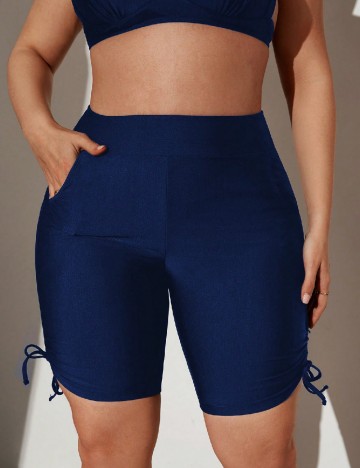 Pantaloni scurti de baie SHEIN CURVE, bleumarin