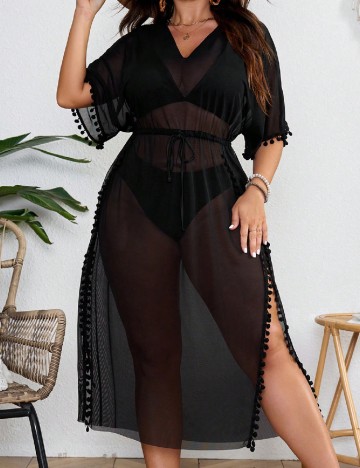 Rochie de plaja SHEIN CURVE, negru