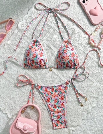 Costum de baie SHEIN, floral print