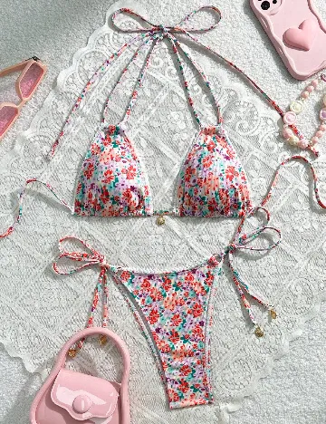 Costum de baie SHEIN, floral print