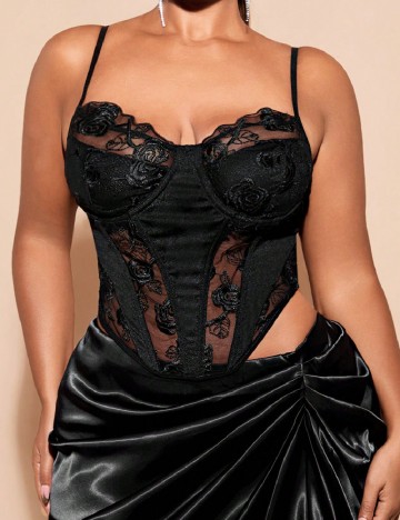 Top SHEIN CURVE, negru
