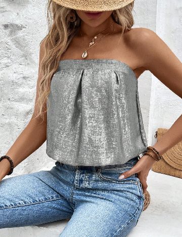Top SHEIN, argintiu