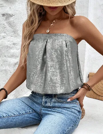 Top SHEIN, argintiu