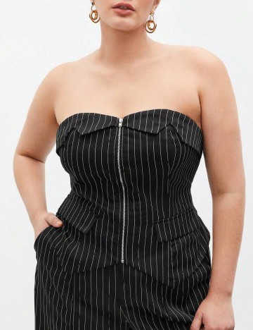 Top Plus Size SHEIN CURVE, negru