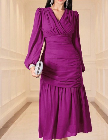 Rochie medie SHEIN, magenta