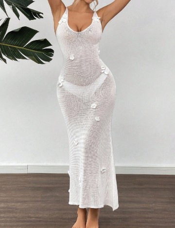 Rochie de plaja SHEIN, alb
