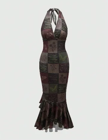 Rochie lunga Romwe, mix culori