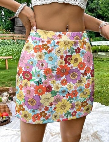 Fusta SHEIN, floral print