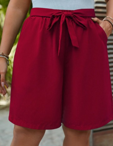 Pantaloni scurti SHEIN CURVE, rosu