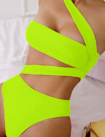 Costum de baie SHEIN, verde neon