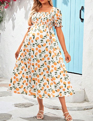 Rochie medie SHEIN Maternity, alb