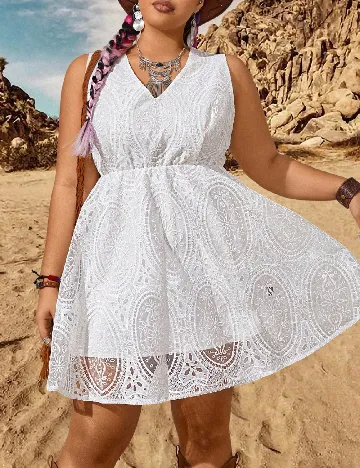 Rochie scurta SHEIN CURVE, alb