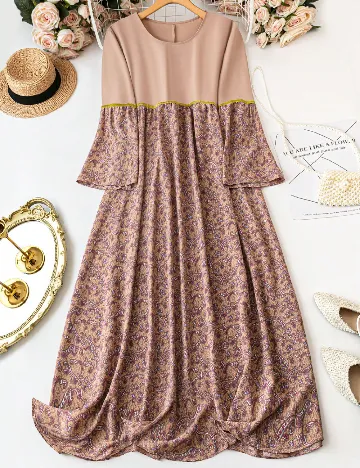 Rochie lunga SHEIN CURVE, maro deschis