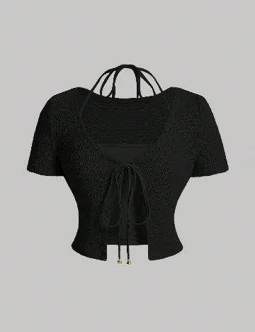 Top SHEIN CURVE, negru