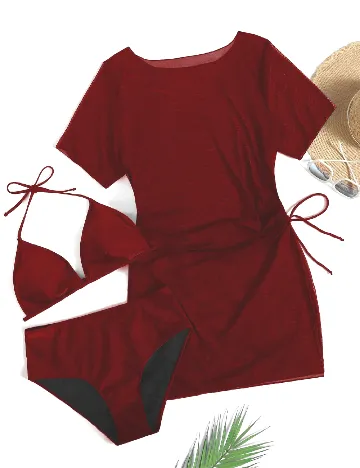 Costum de baie SHEIN CURVE, rosu