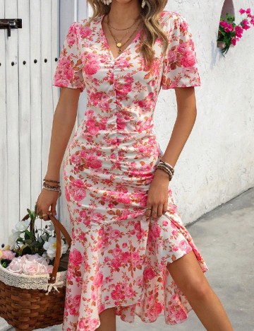 Rochie medie SHEIN, floral print