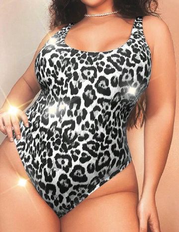 Costum de baie SHEIN CURVE, animal print