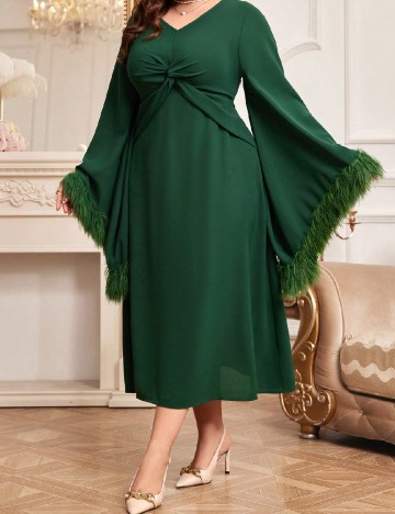 Rochie medie SHEIN CURVE, verde