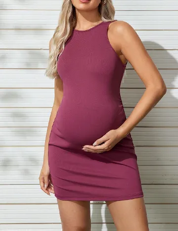 Rochie scurta SHEIN Maternity, roz pudra