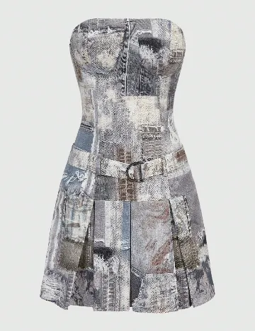 Rochie scurta Romwe, gri