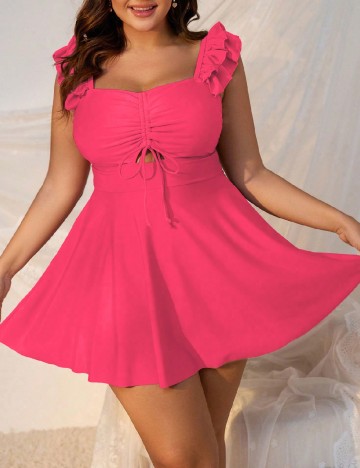 Costum de baie SHEIN CURVE, roz