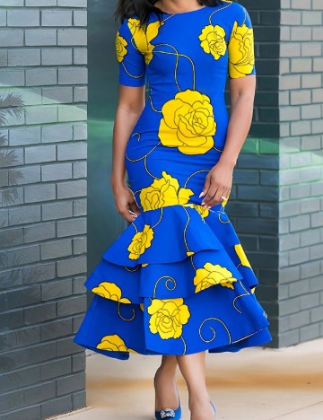 Rochie lunga SHEIN CURVE, albastru