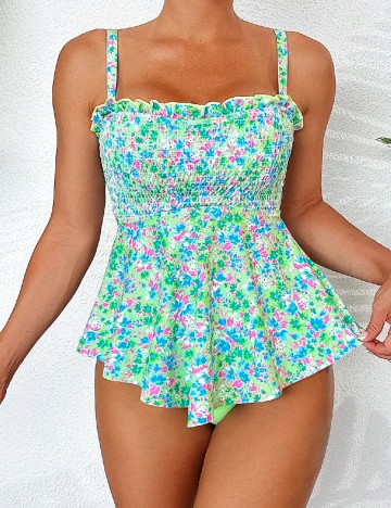 Costum de baie SHEIN, floral print