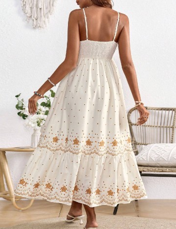 Rochie lunga SHEIN Maternity, crem