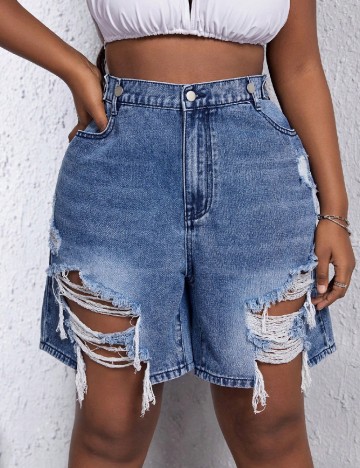 Pantaloni scurti SHEIN CURVE, albastru