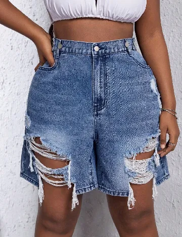 Pantaloni scurti SHEIN CURVE, albastru
