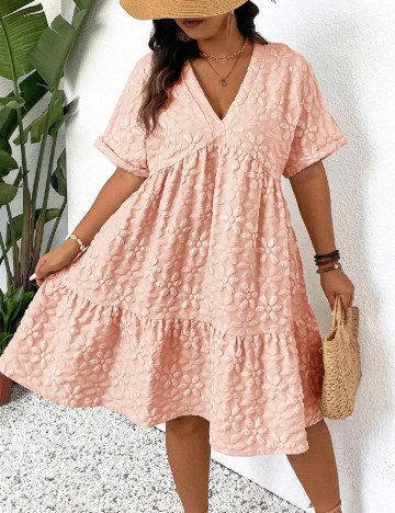 Rochie scurta SHEIN CURVE, roz