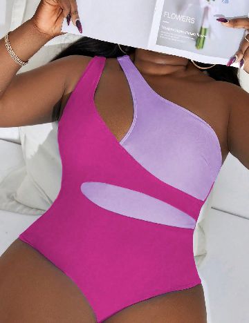 Costum de baie SHEIN CURVE, roz