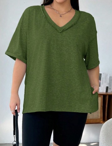 Tricou SHEIN CURVE, verde