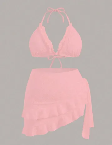 Costum de baie SHEIN CURVE, roz
