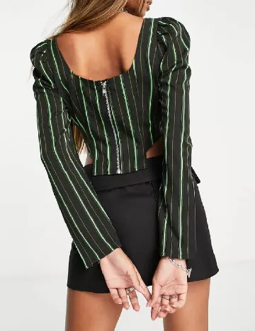 Top Reclaimed Vintage, negru/verde