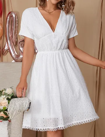 Rochie scurta Eilly Bazar, alb