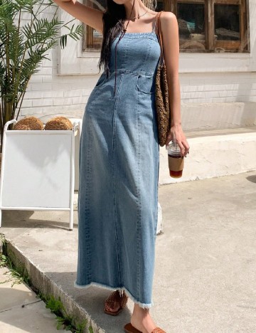 Rochie lunga Dazy, albastru