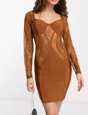 Rochie scurta ASOS, maro