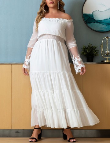 Rochie lunga SHEIN CURVE, alb