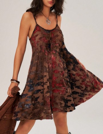 Rochie scurta SHEIN, maro