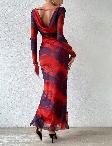 Rochie lunga SHEIN, portocaliu/mov