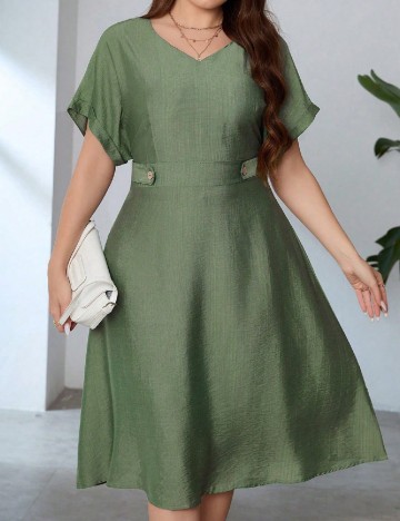 Rochie medie SHEIN CURVE, verde