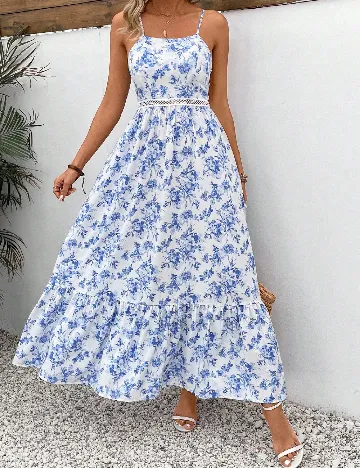 Rochie lunga SHEIN, alb/albastru
