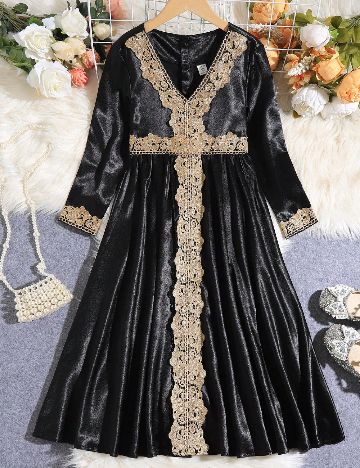 Rochie medie Shein Kids, negru