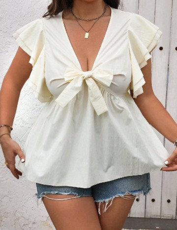 Bluza SHEIN CURVE, ecru