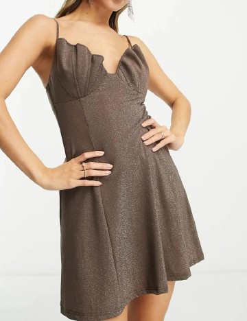 Rochie scurta NA-KD, maro