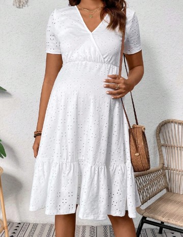 Rochie medie SHEIN Maternity, alb